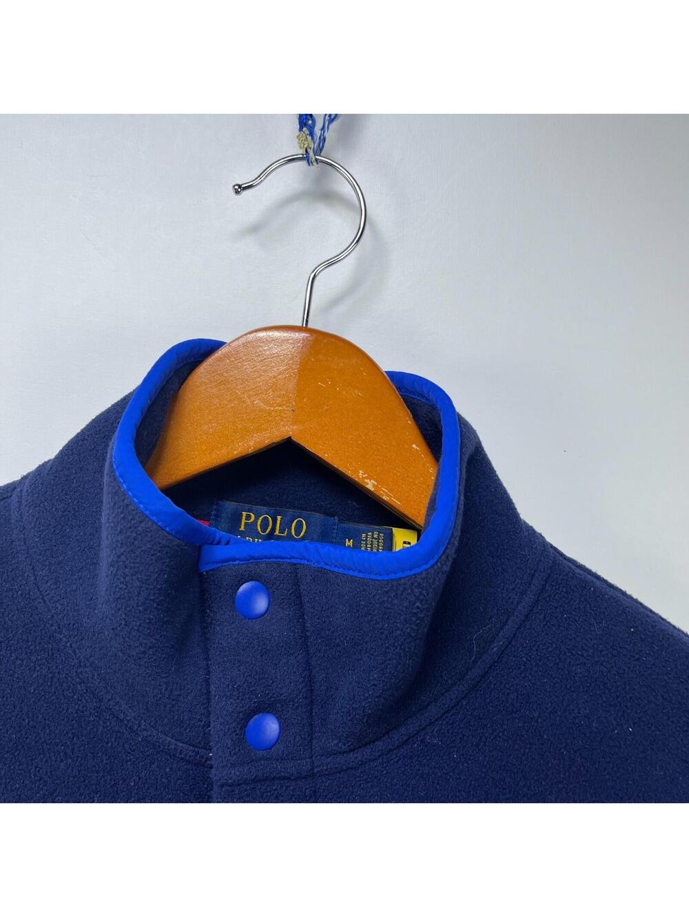 Vintage Polo Ralph Lauren Snap Fleece Sweater Medium Pony - Picture 4 of 11